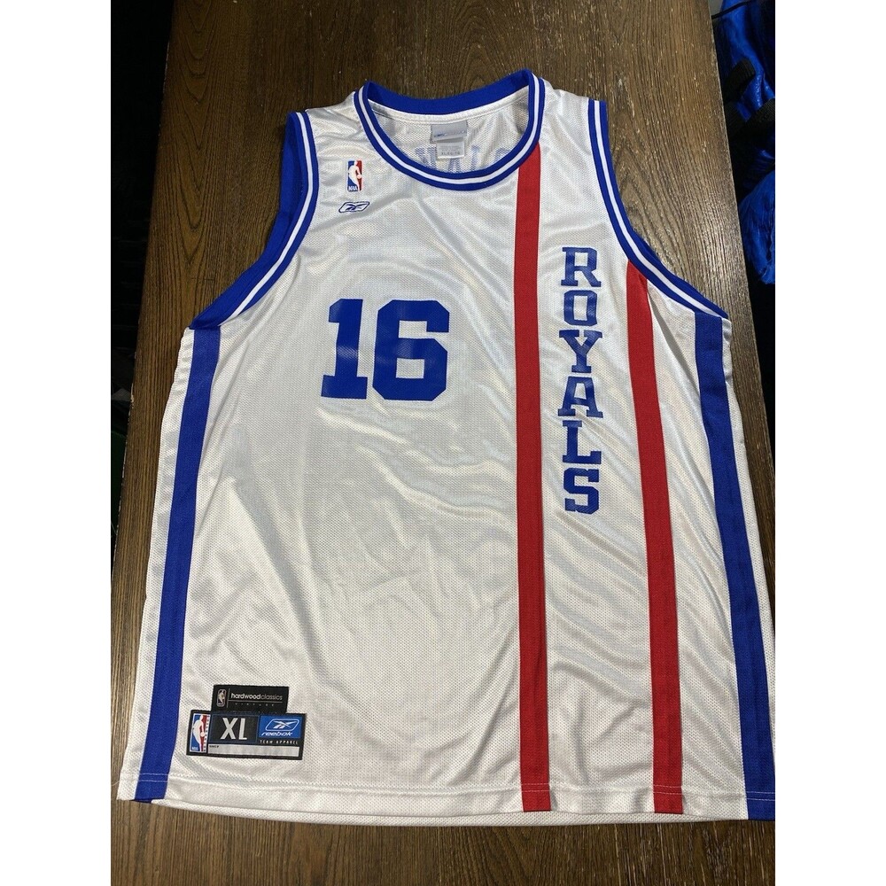 VTG Peja Stojakovic Sacramento Kings Jersey XL Reebok Hardwood Classics Royals